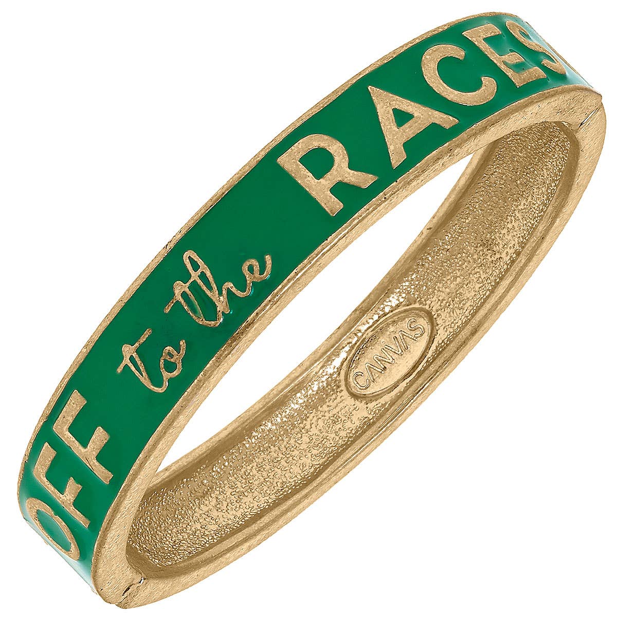 Off To The Races Enamel Hinge Bangle