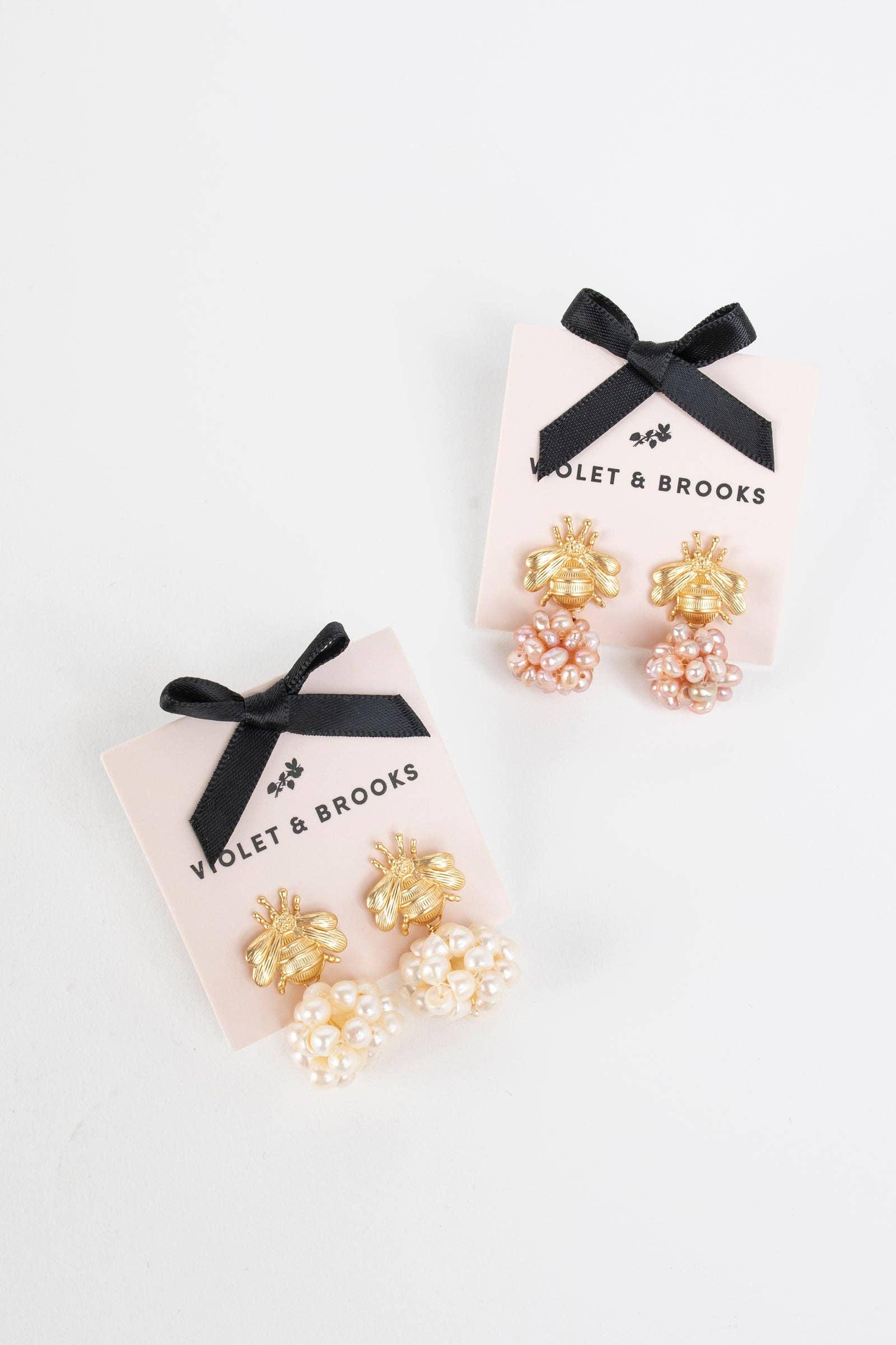 Bee Pearl Cluster Earring