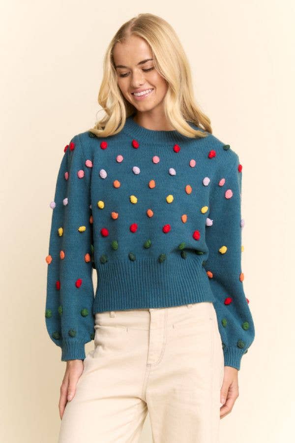 PomPom Long Sleeve Sweater