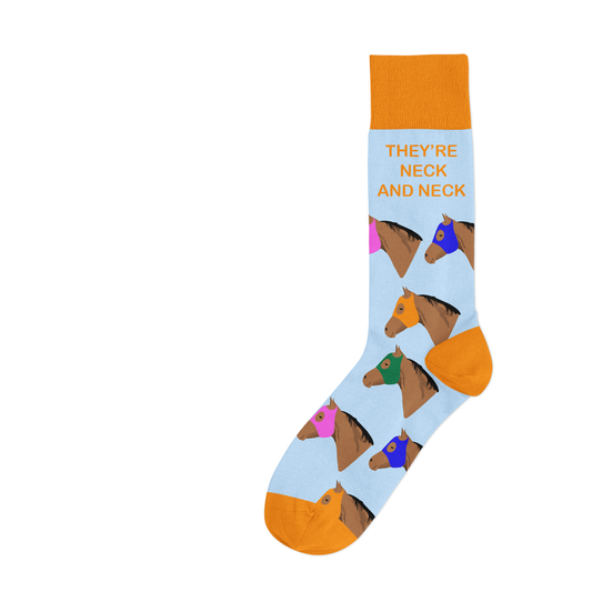 They're Neck and Neck Horse Racing Derby Socks - Socks - Surprise Lily