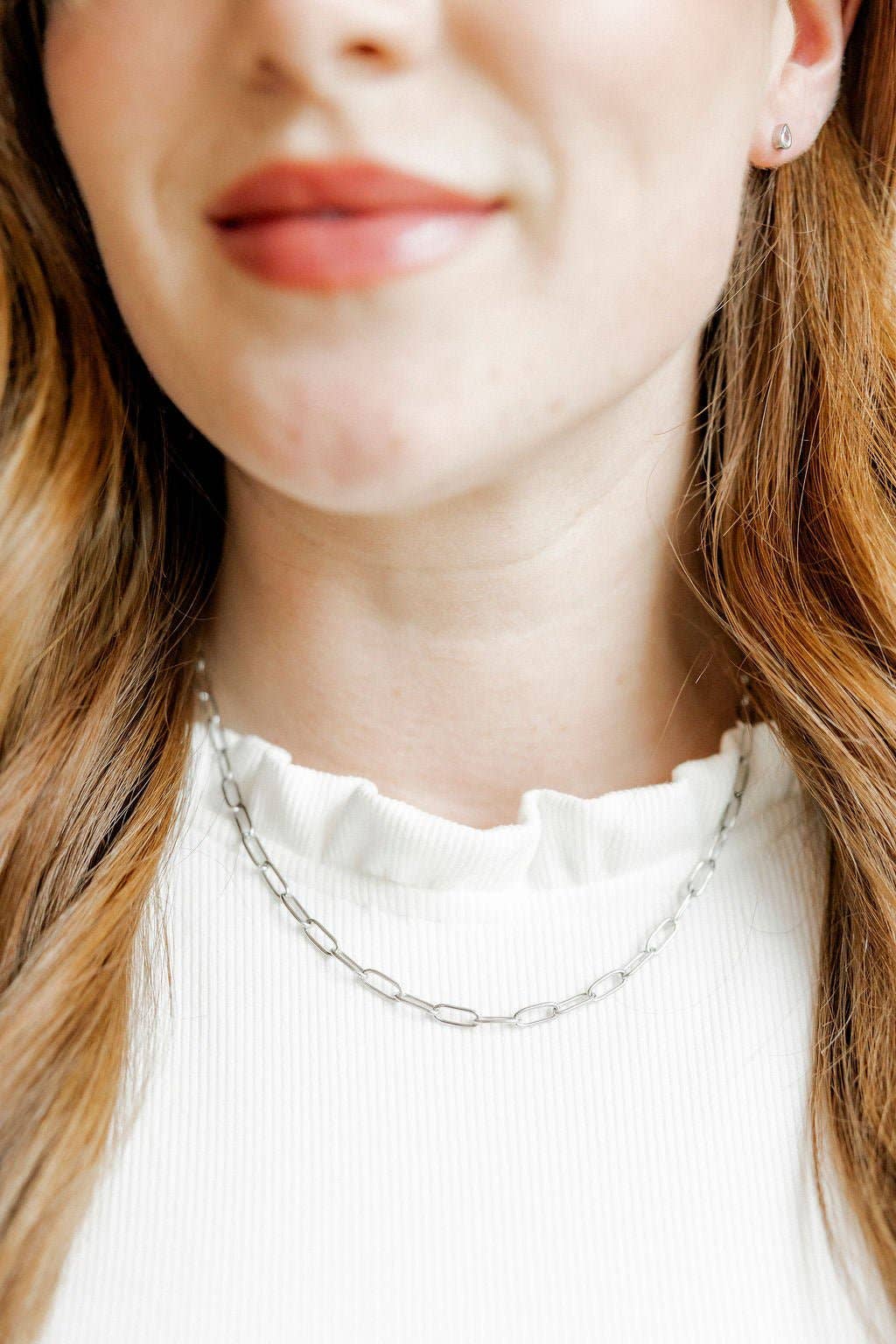 Necklace - Palmer Paperclip Silver - Surprise Lily