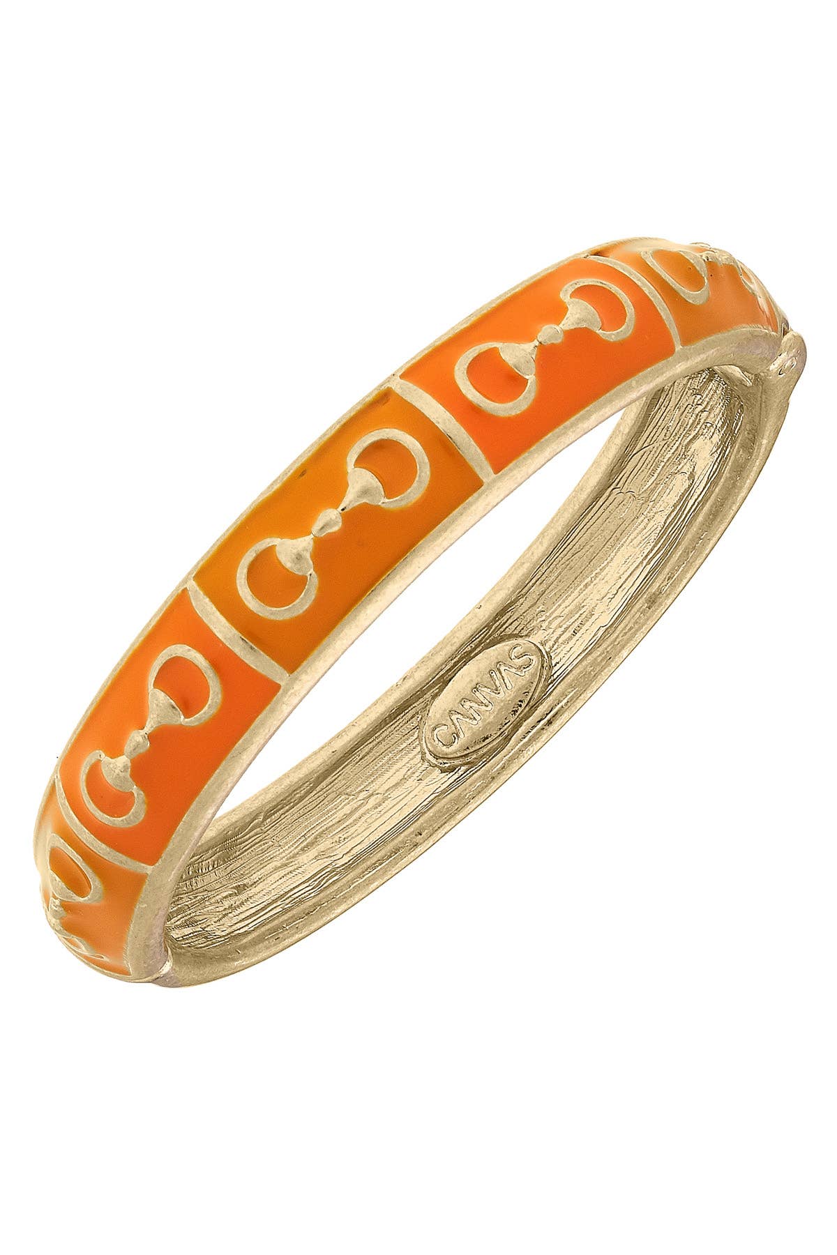 Quincy Horsebit Sculpted Enamel Hinge Bangle