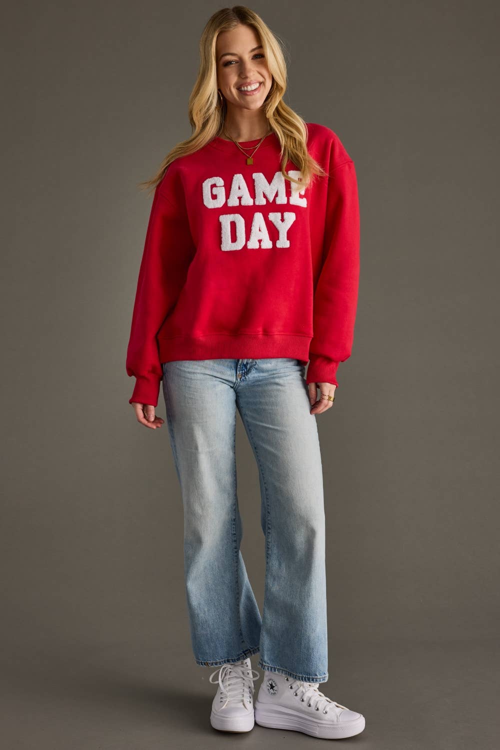 Red Game Day Sweatshirt - Surprise Lily