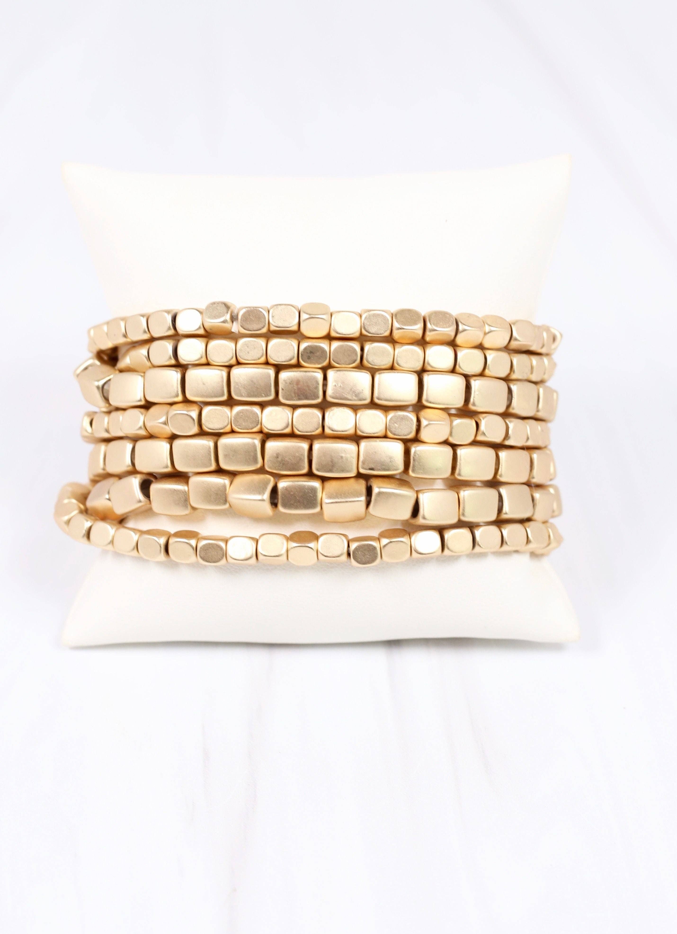 Caroline Hill Jamison Metal Bracelet Set Gold