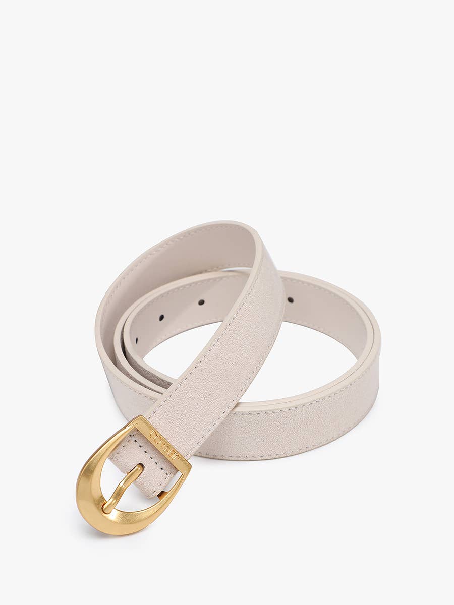 Faux Suede Belt with Buckle
