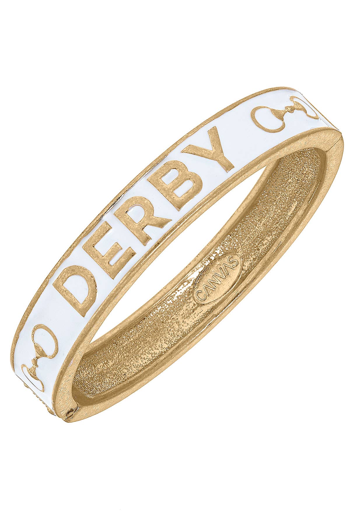 Derby Enamel Hinge Bangle in White