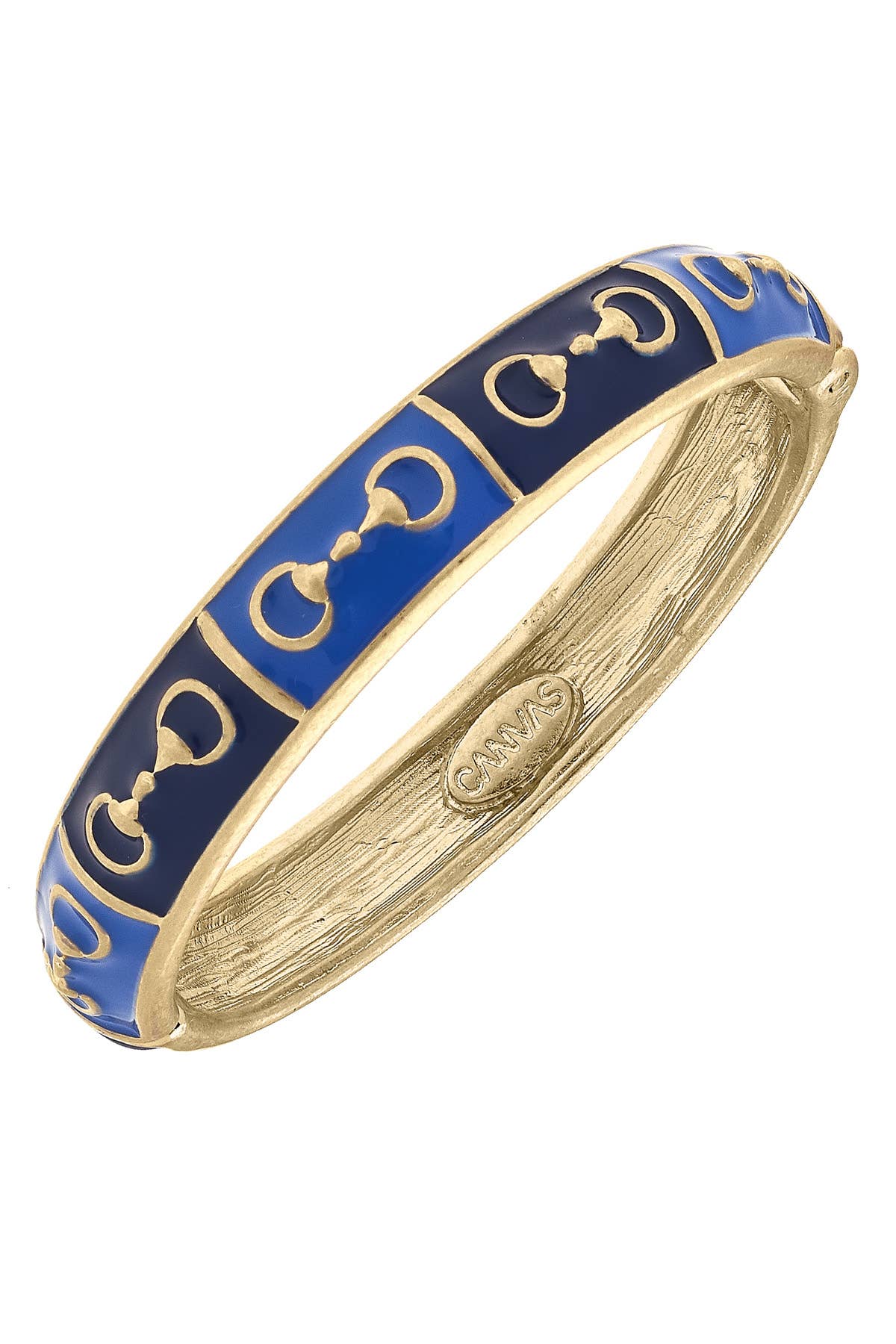 Percy Horsebit Sculpted Enamel Hinge Bangle