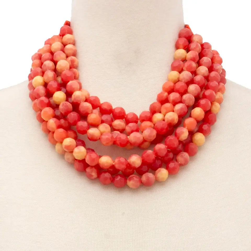 Chunky Beaded Layered Magnetic Necklace - Surprise Lily