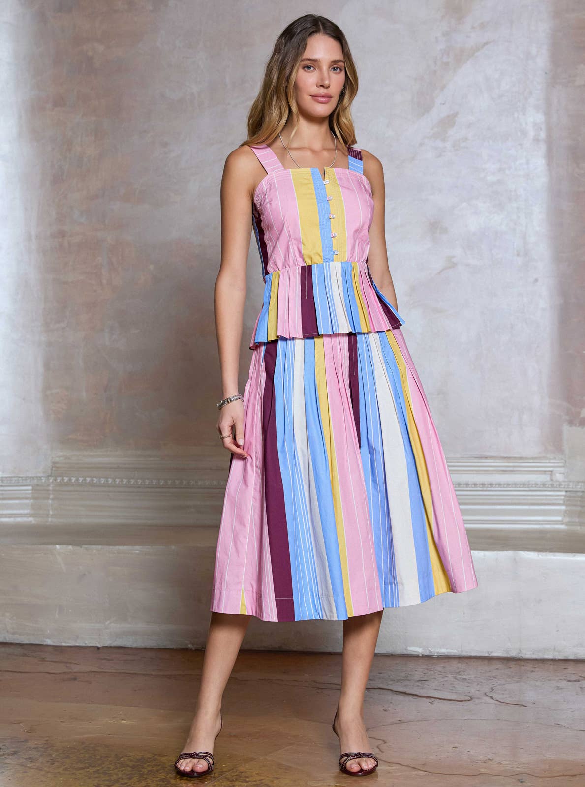Cotton Striped Sleeveless Top - Surprise Lily