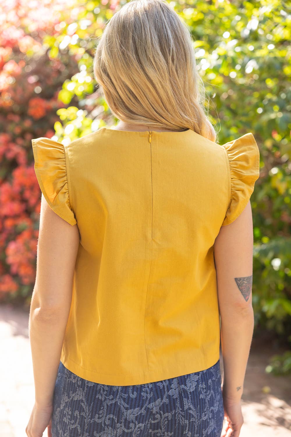 Square Neckline Floral Embroidered Top