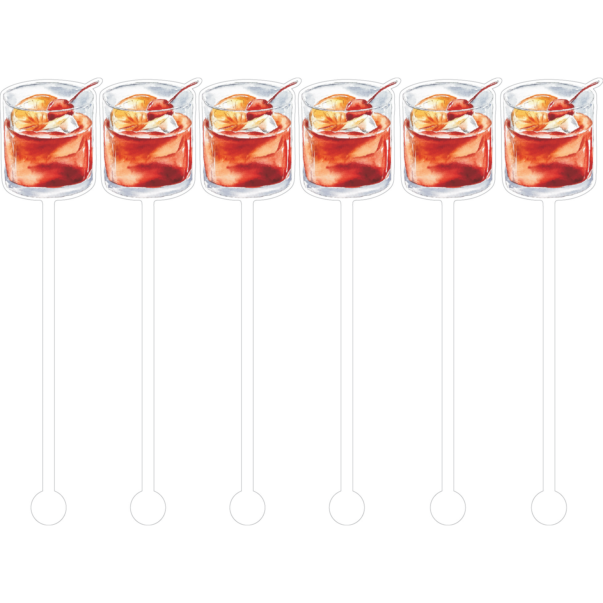 Old Fashioned Cocktail Stick Stirrer - Set of 6