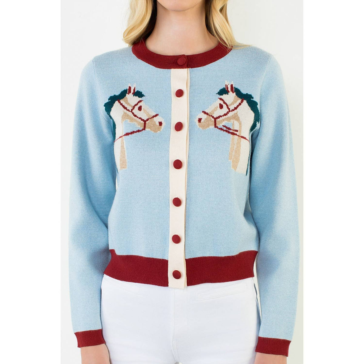Double Horse Knit Cardigan - Surprise Lily
