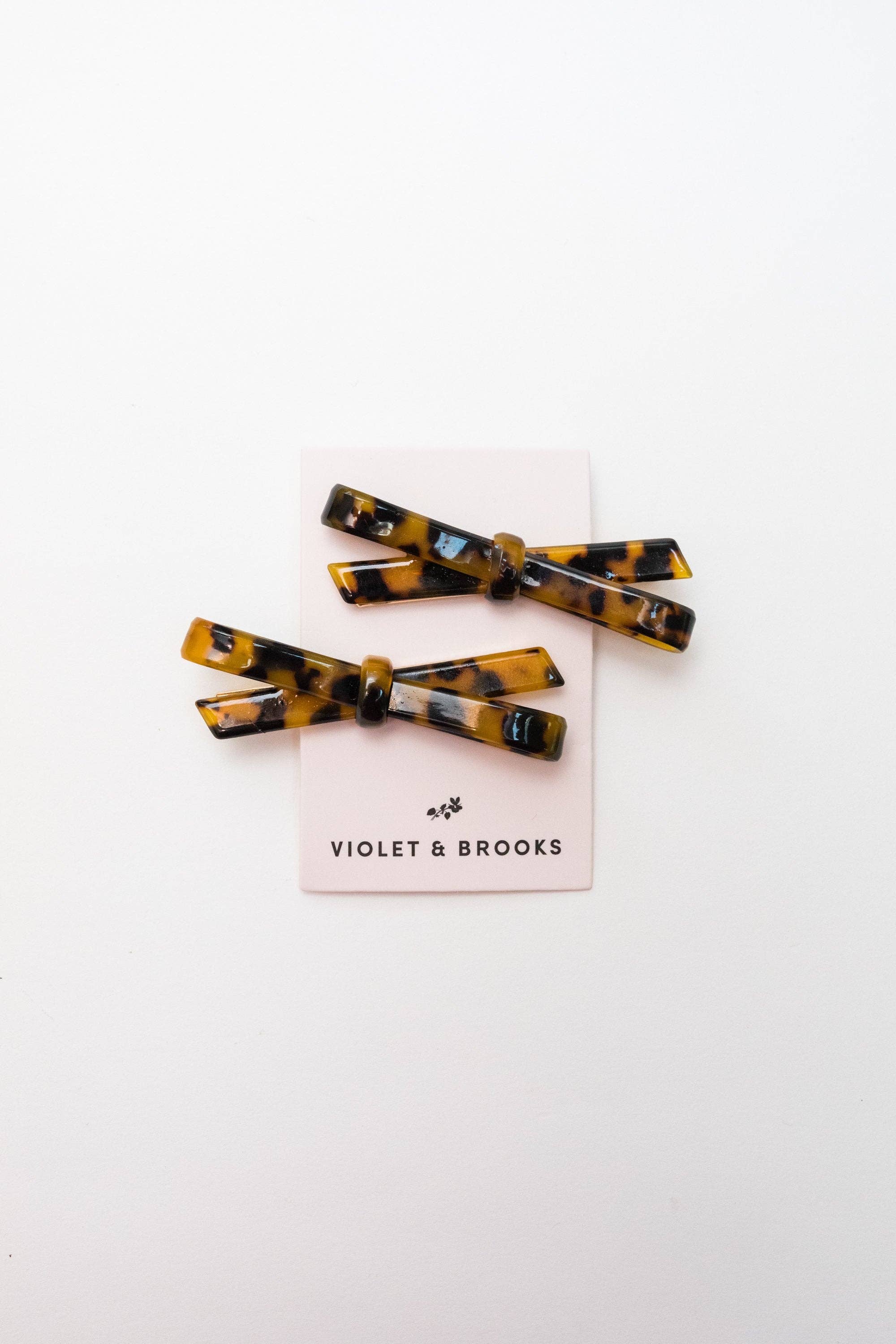 Kate Bow Clip Pair in Tortoise