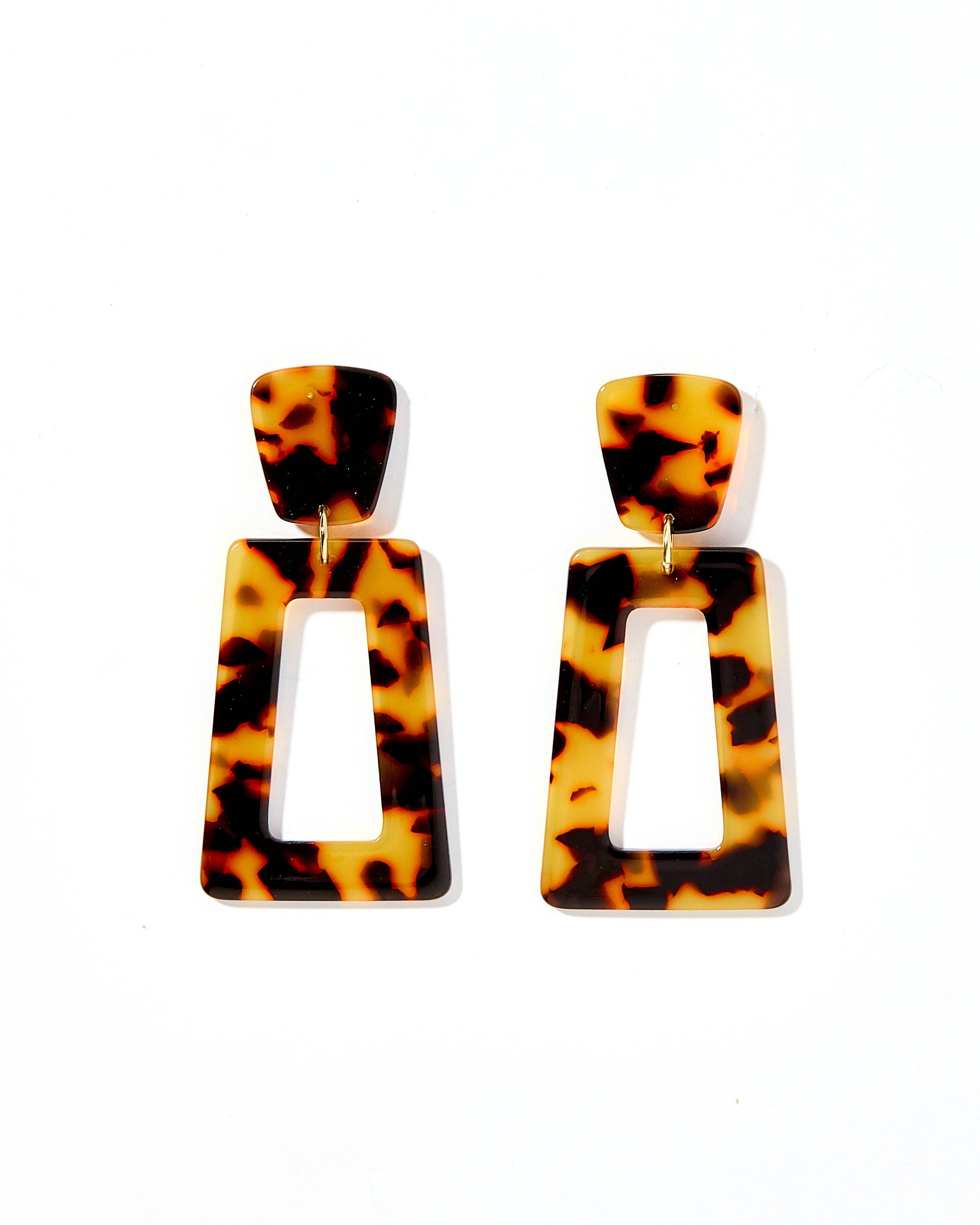 Kennedy Statement Earrings - Brown Tortoise - Surprise Lily