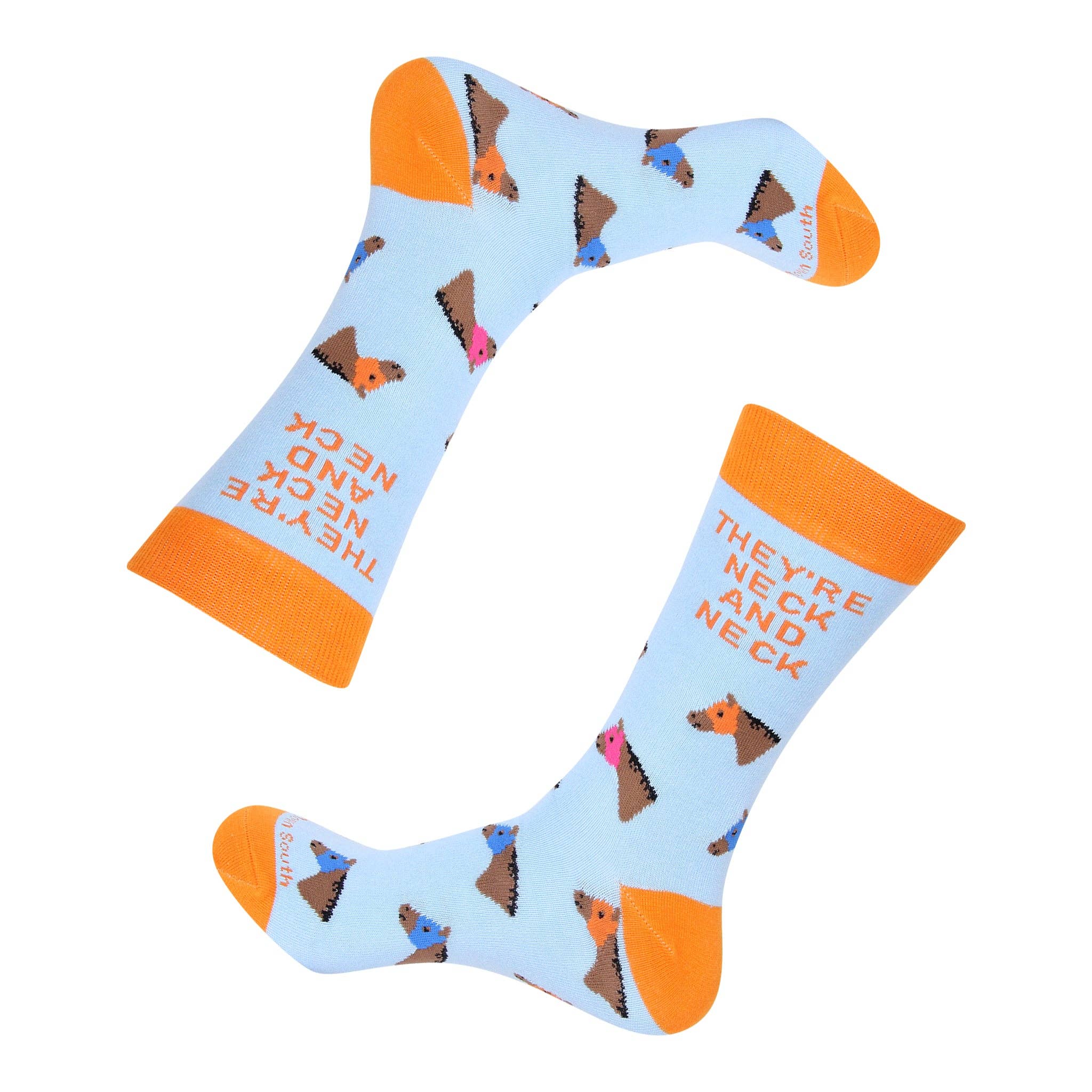 They're Neck and Neck Blue Socks - Surprise Lily