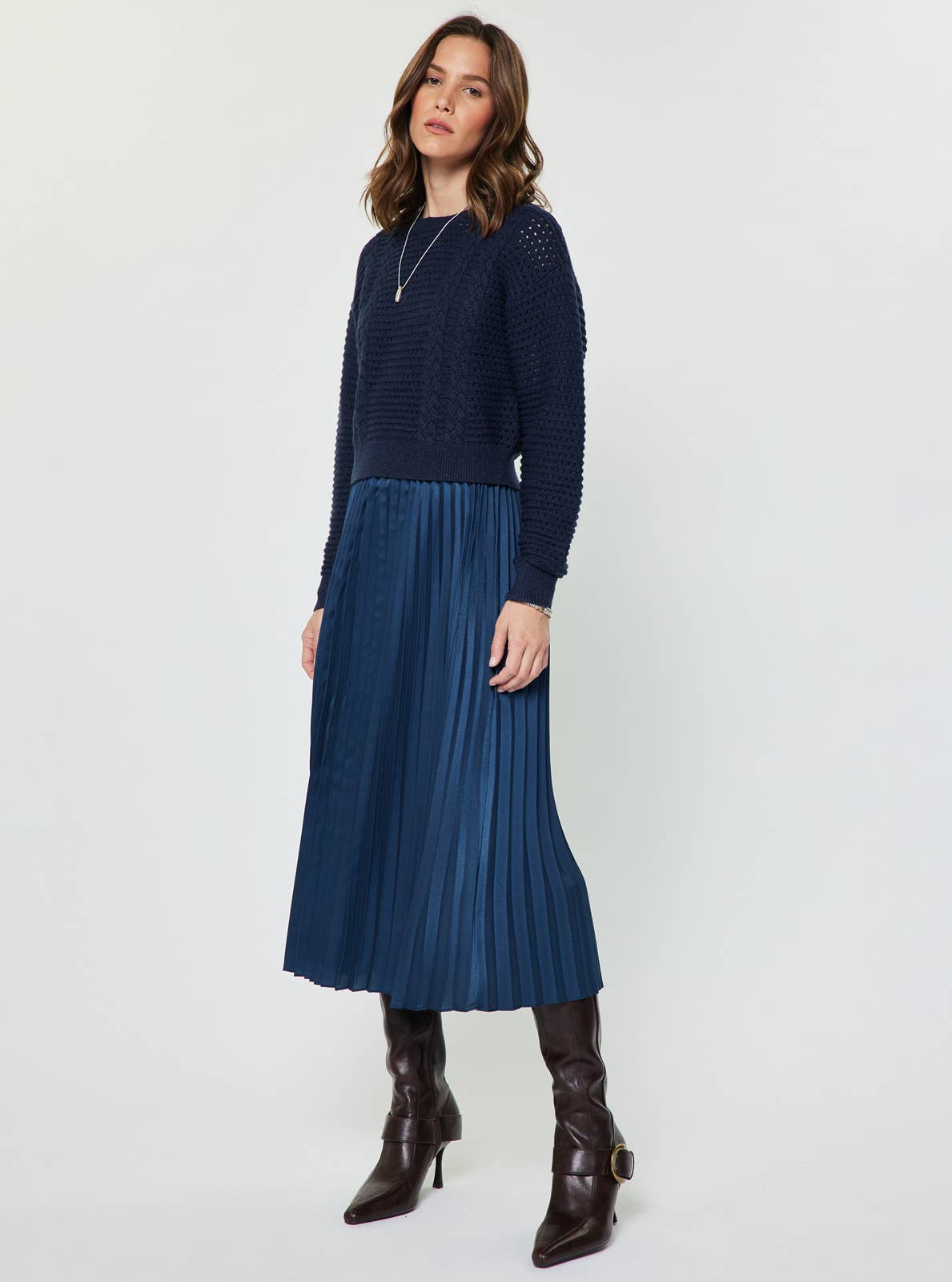 Pullover Sweater & Pleated Dress Sets - Surprise Lily