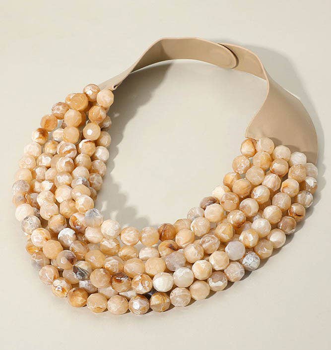 Chunky Beaded Layered Magnetic Necklace