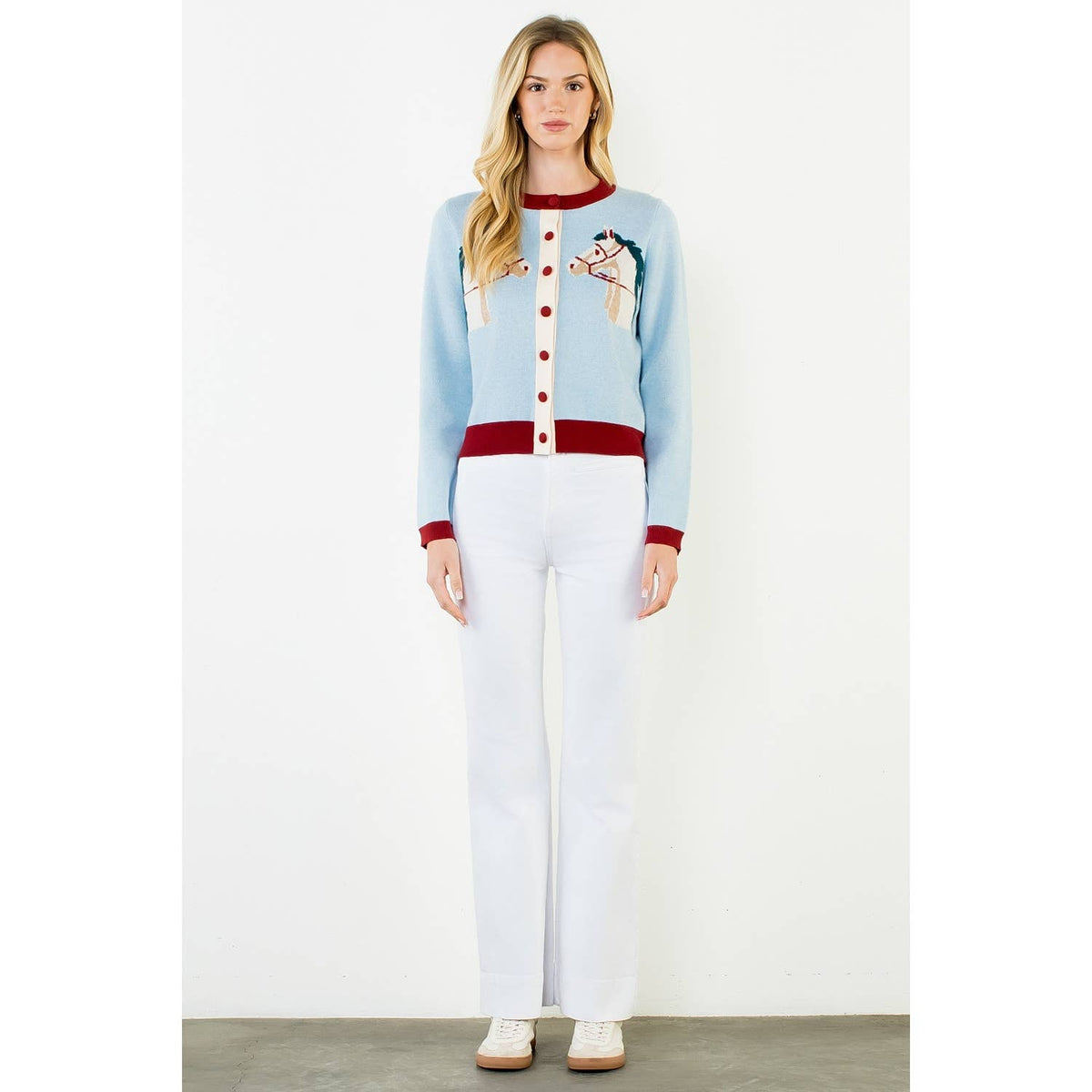 Double Horse Knit Cardigan - Surprise Lily