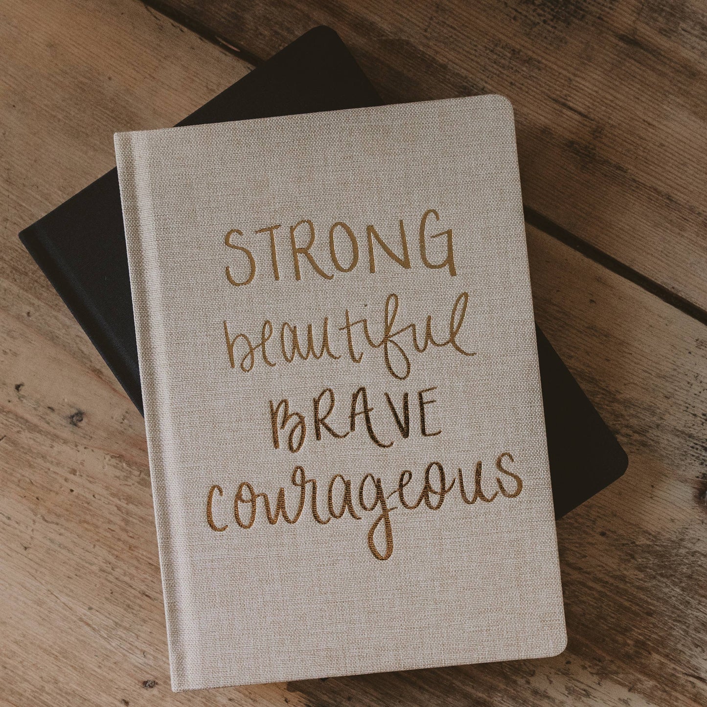 Strong Beautiful Brave Courageous Fabric Journal - Gifts