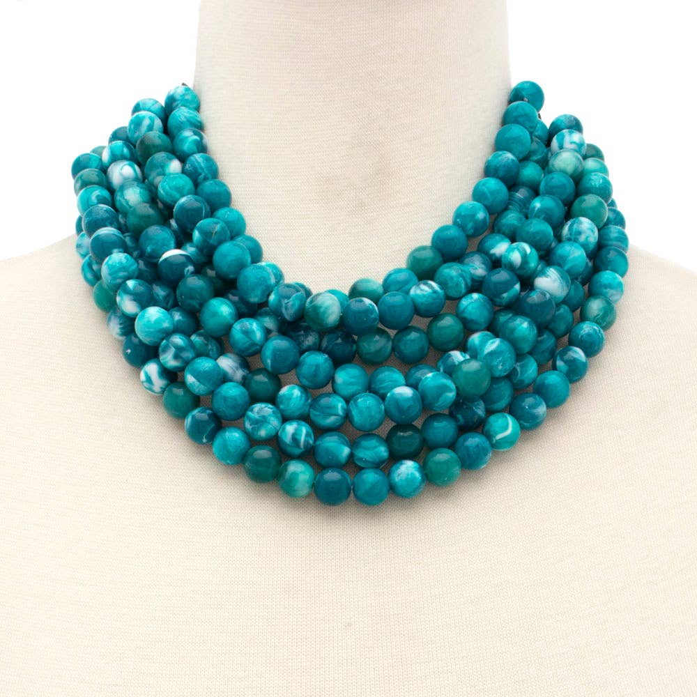 Chunky Beaded Layered Magnetic Necklace
