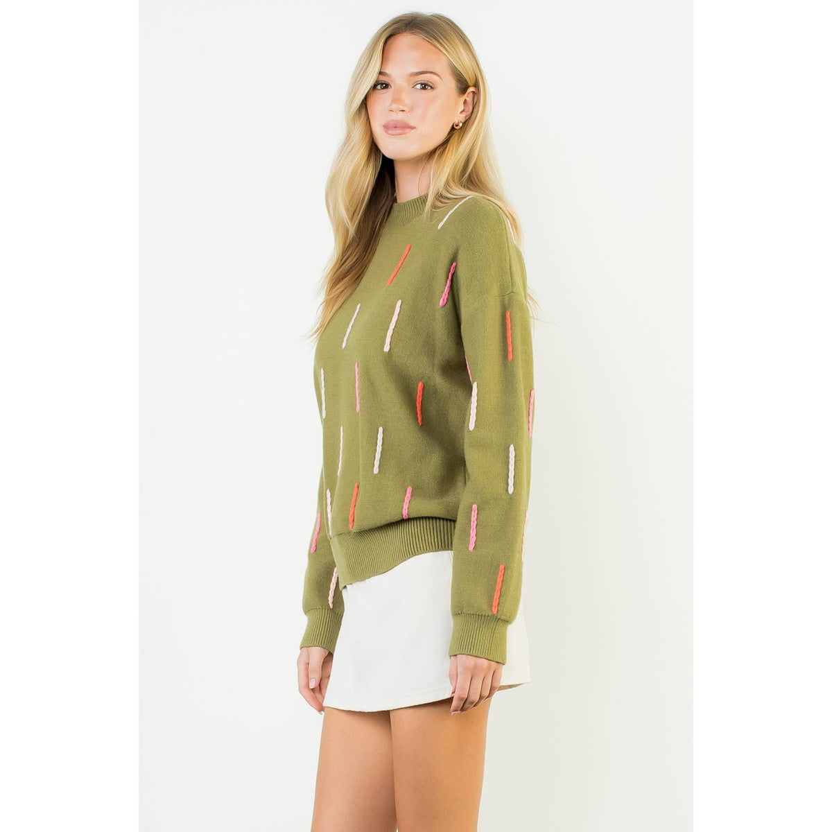 Long Sleeve Knit Sweater - Surprise Lily