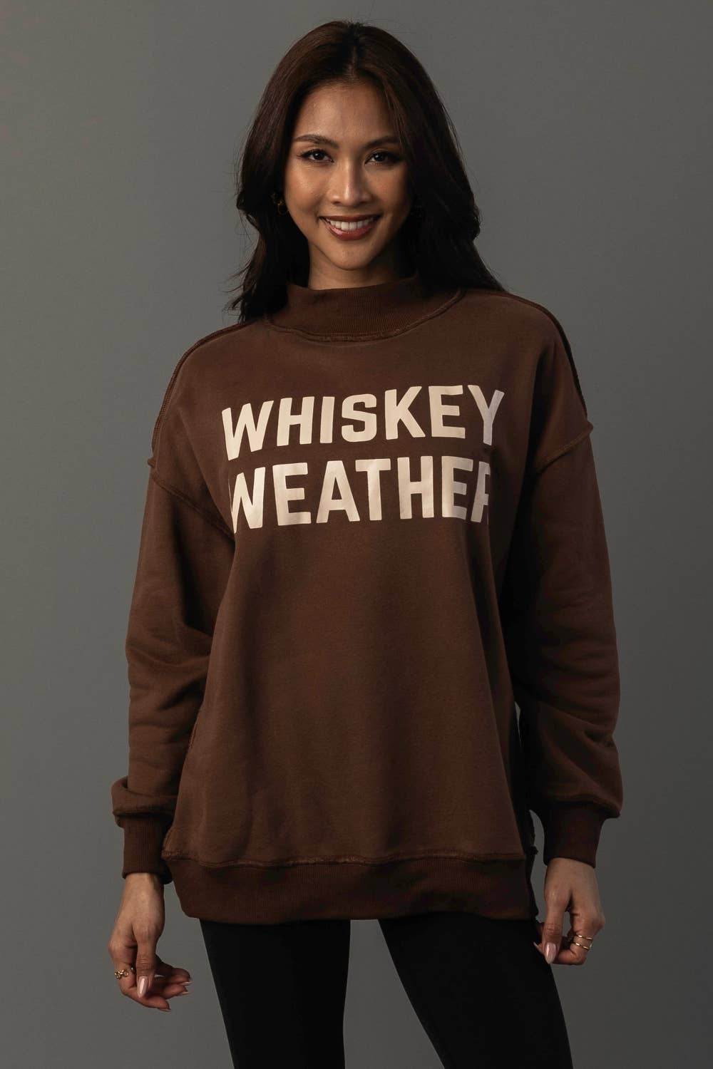 Brown Whiskey & Bourbon Reversible Sweatshirt - Surprise Lily