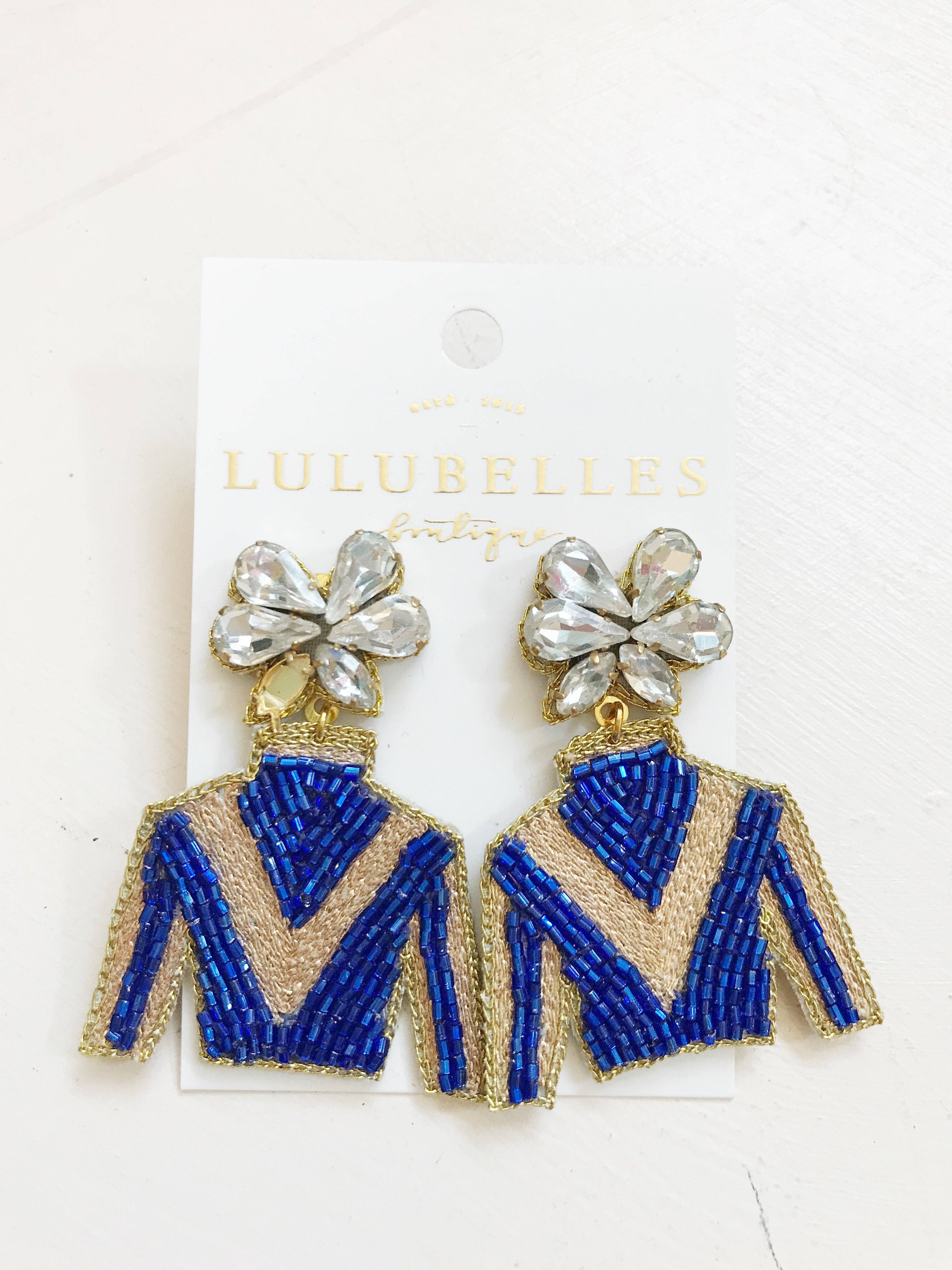 Derby Jockey Silks Earrings Victory Stripe