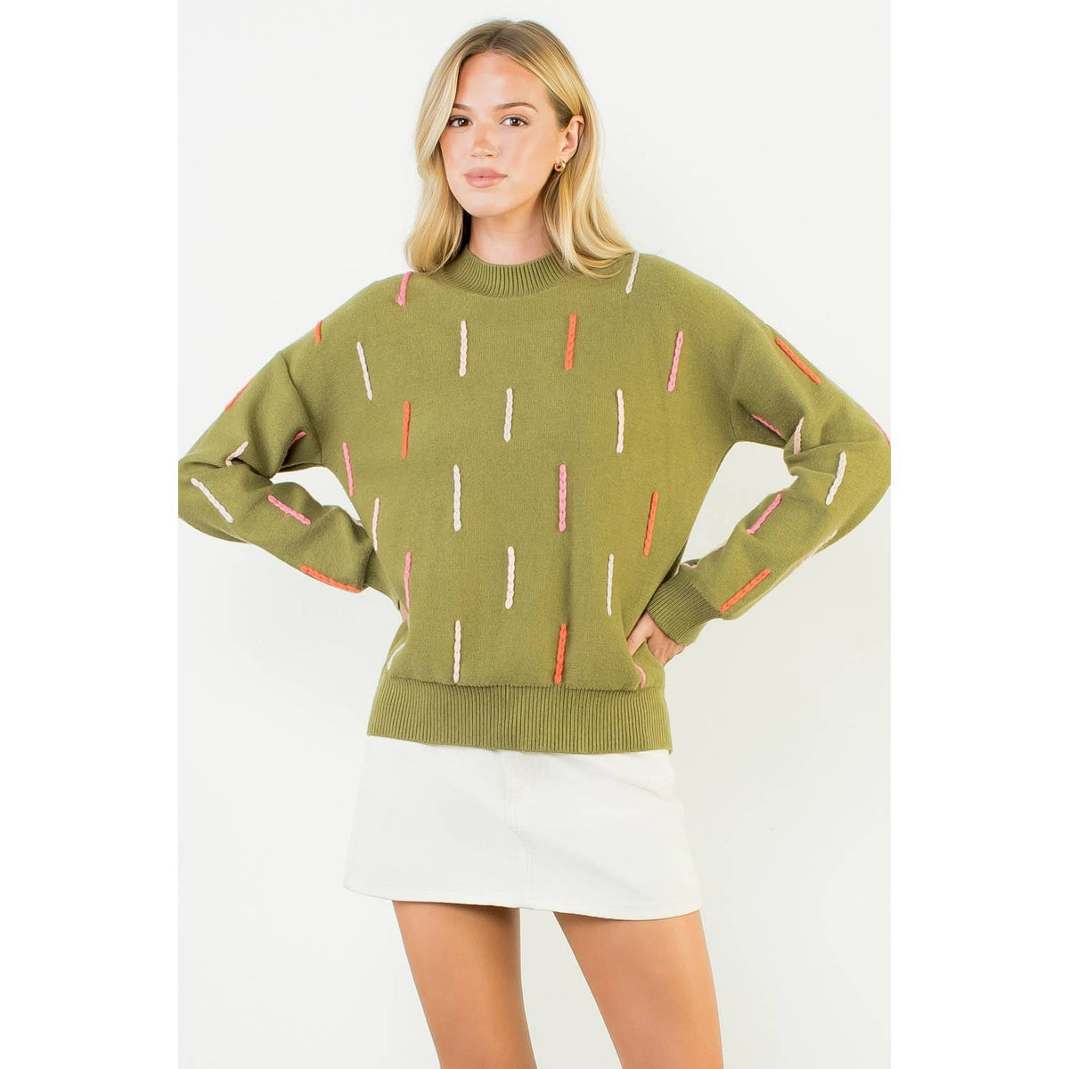 Long Sleeve Knit Sweater - Surprise Lily