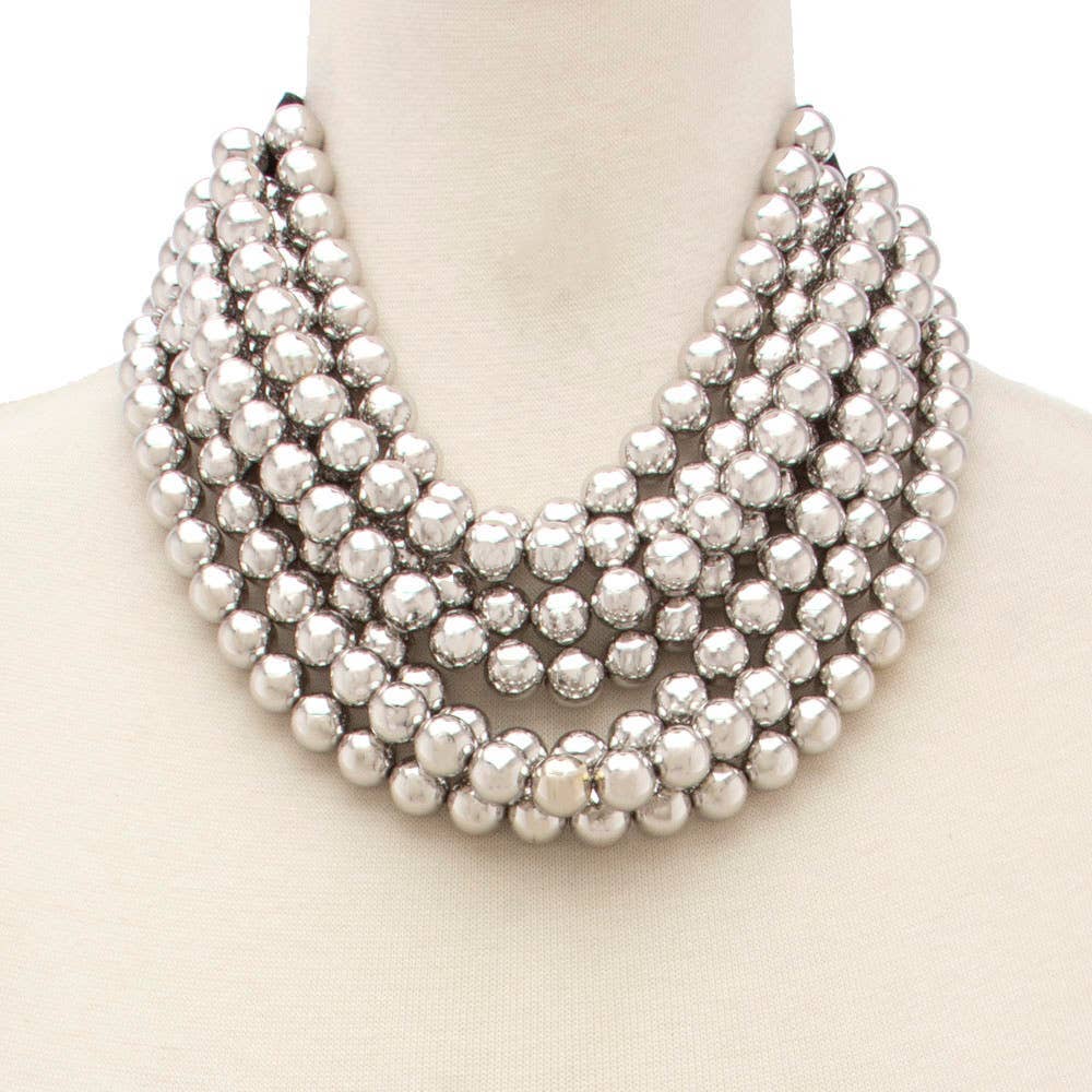 Chunky Beaded Layered Magnetic Necklace