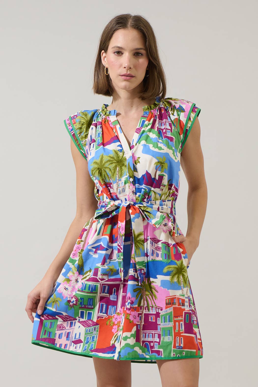 Rumi Town Olera Ruffle Mini Dress - Surprise Lily