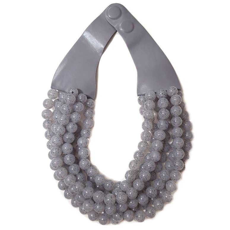Chunky Beaded Layered Magnetic Necklace - Surprise Lily