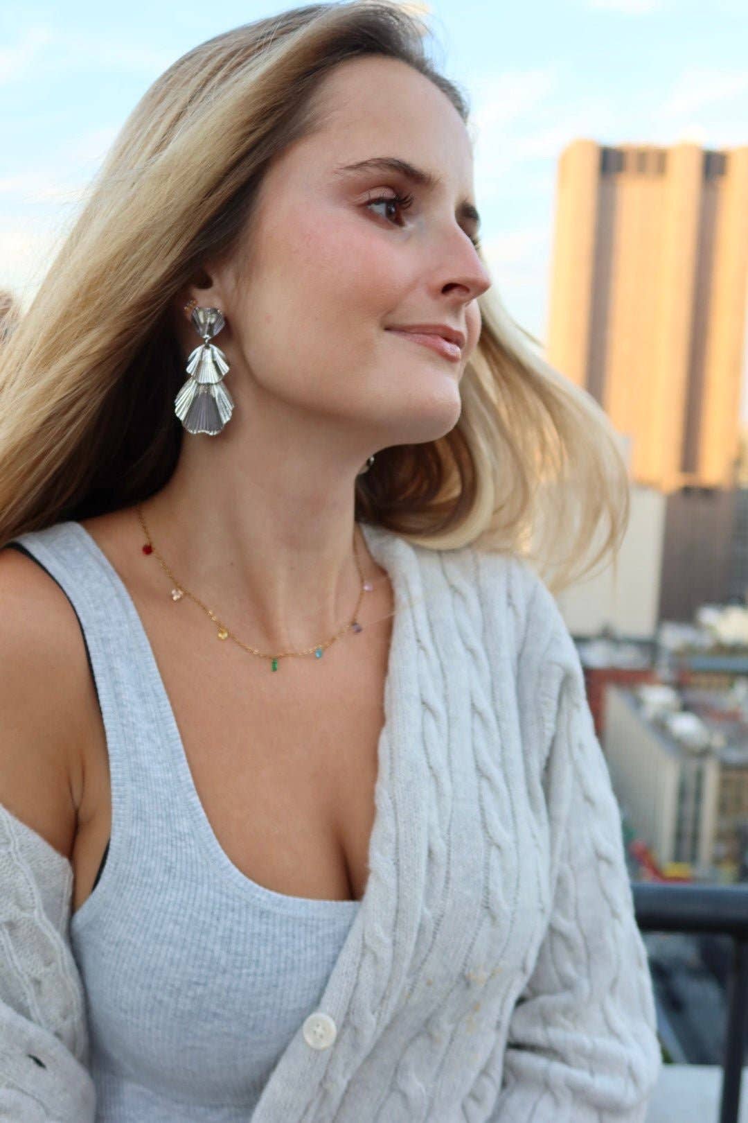 Wynn Statement Earrings Silver - Surprise Lily