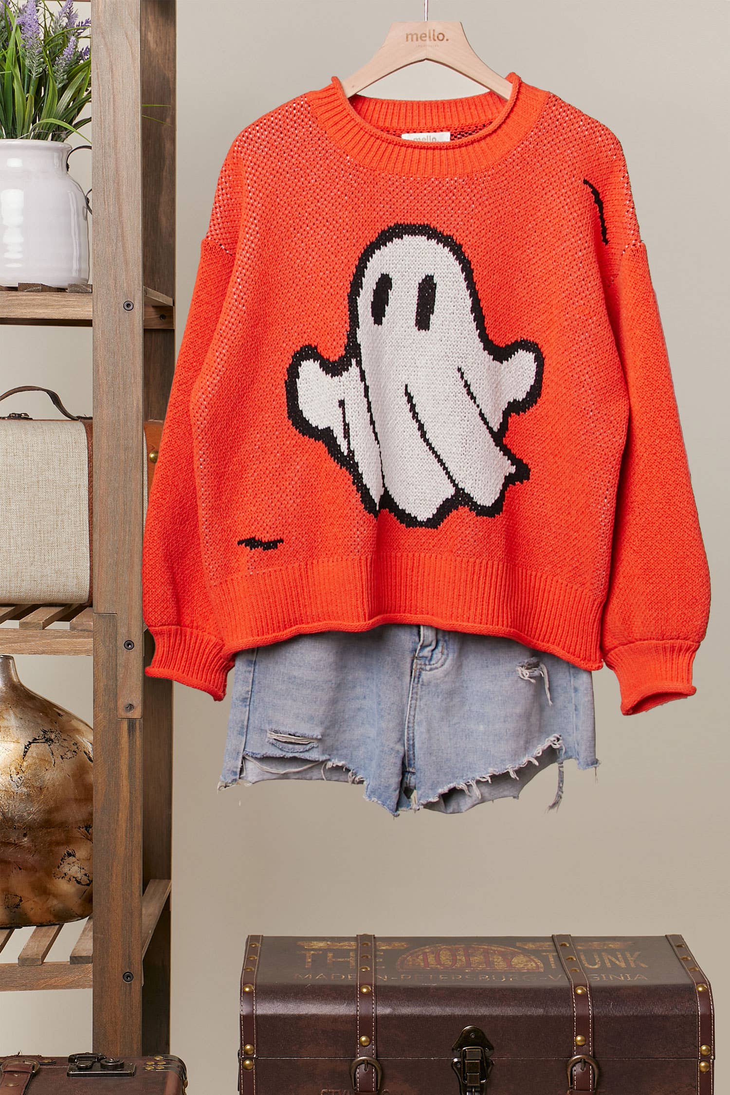 Halloween Spooky Face  Ghost Knit