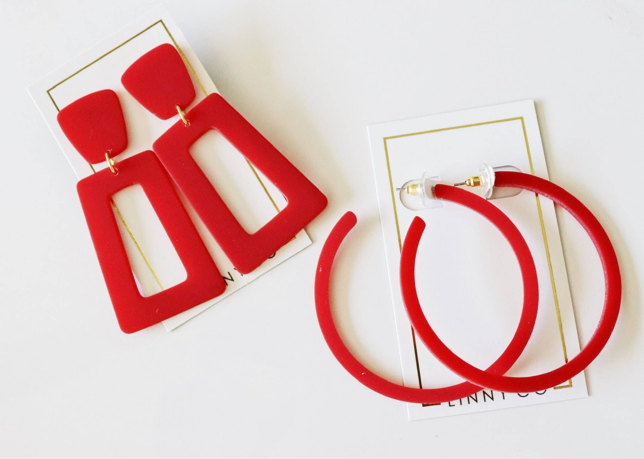 Kennedy Statement Earrings - True Red
