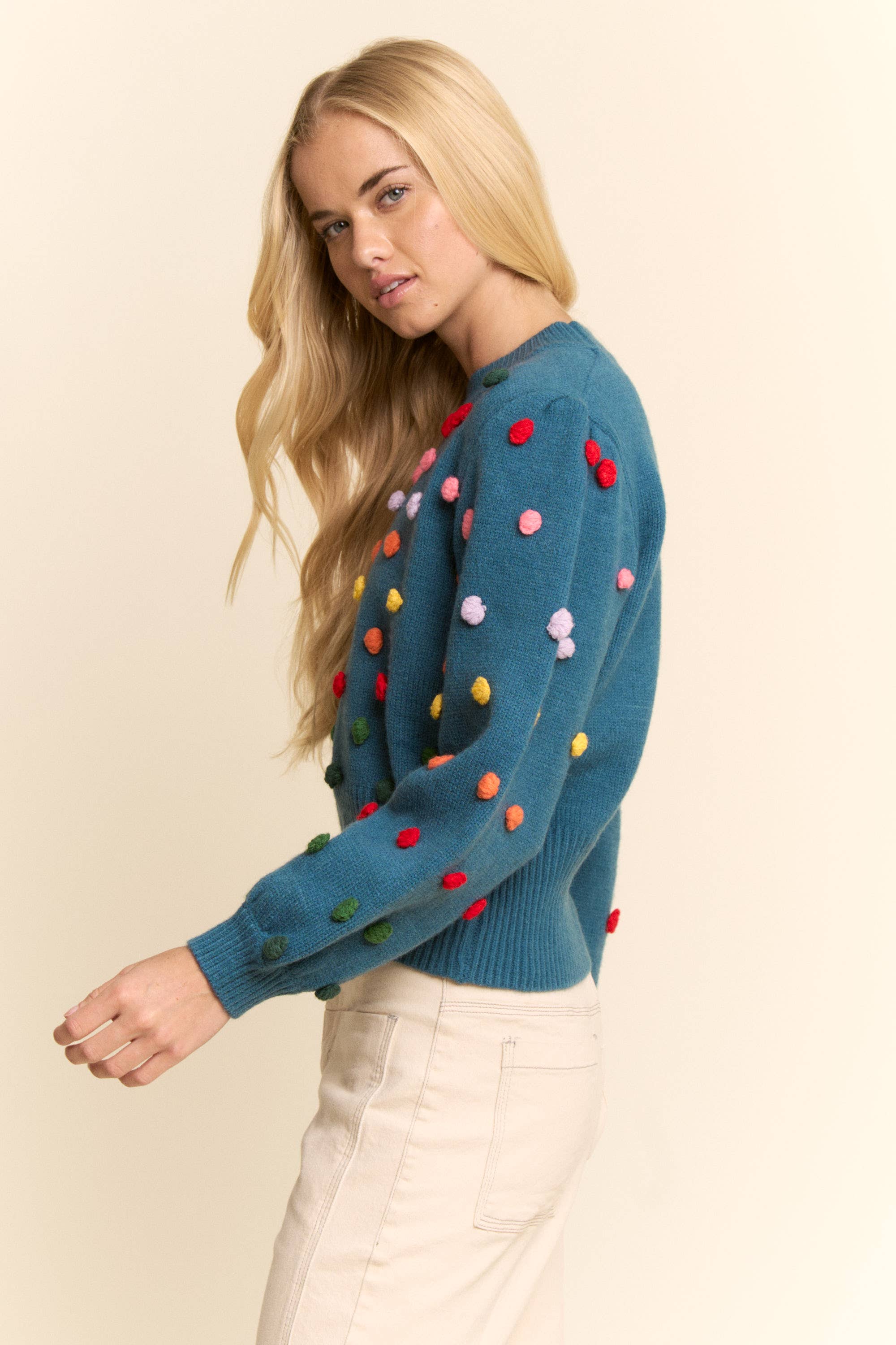 PomPom Long Sleeve Sweater
