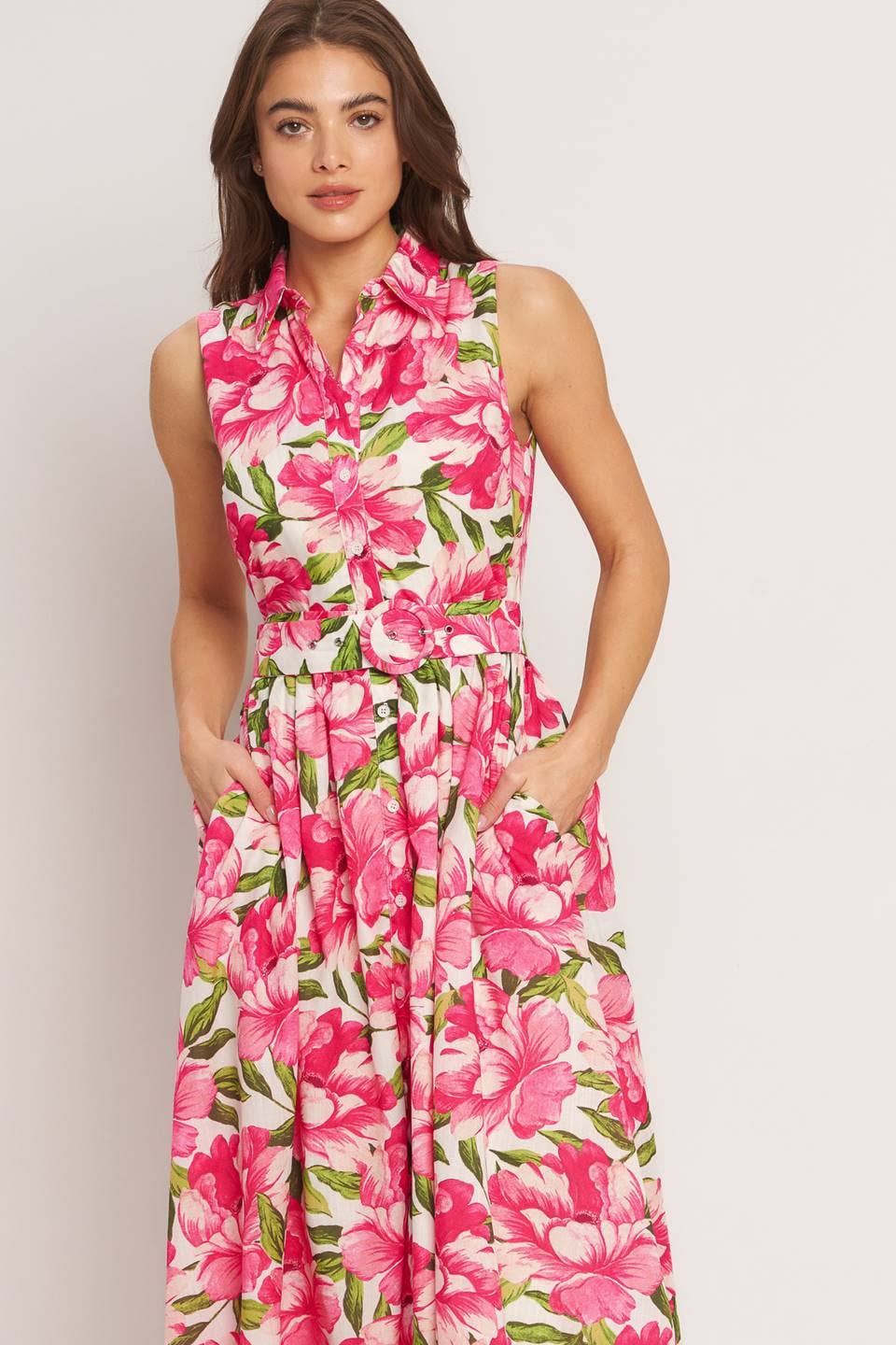 A printed woven midi dress - ID23244 - Surprise Lily