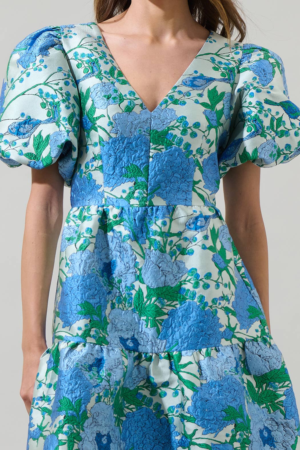Willa Floral May Jacquard Tiered Mini Dress - Surprise Lily