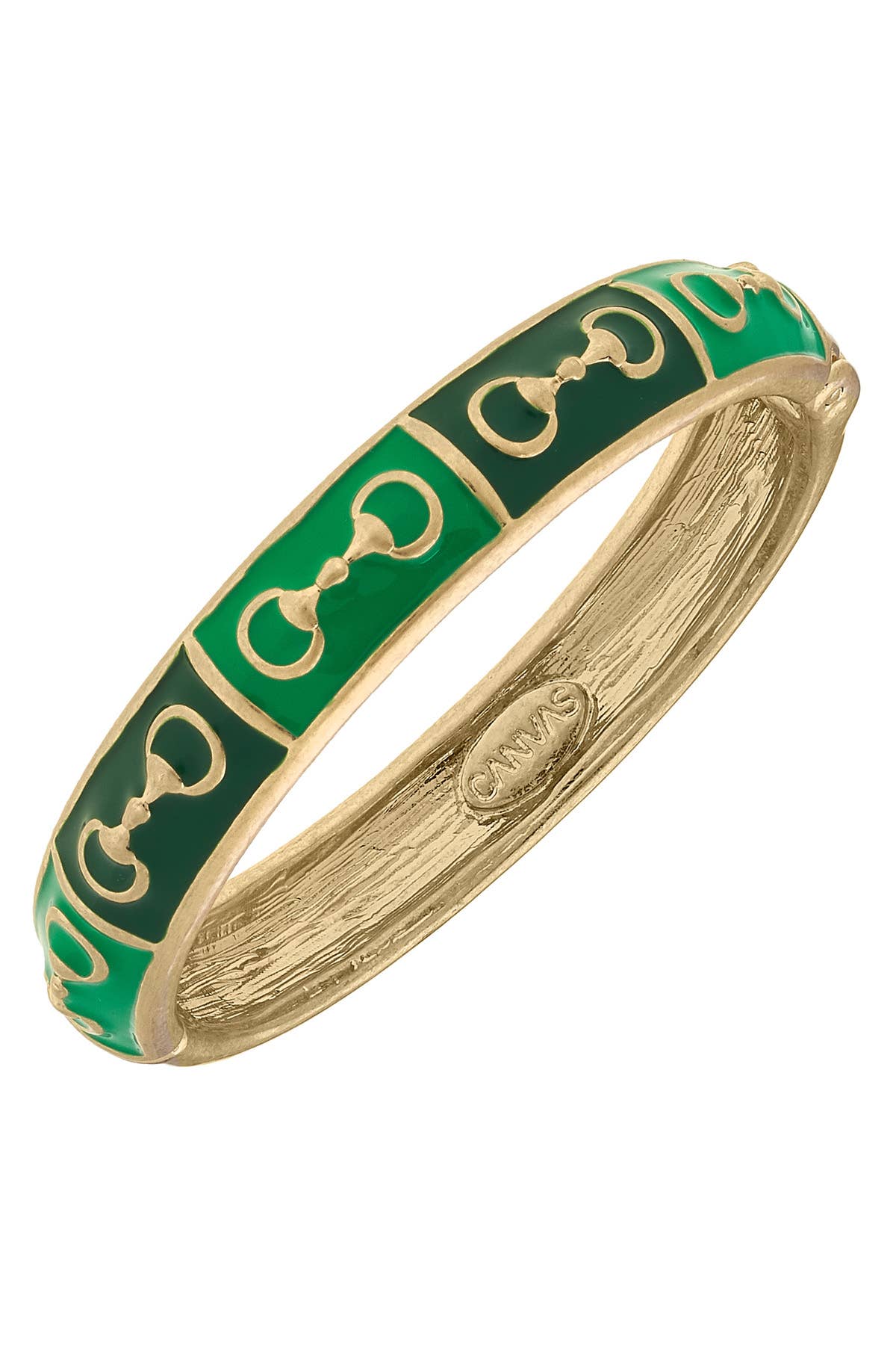 Percy Horsebit Sculpted Enamel Hinge Bangle