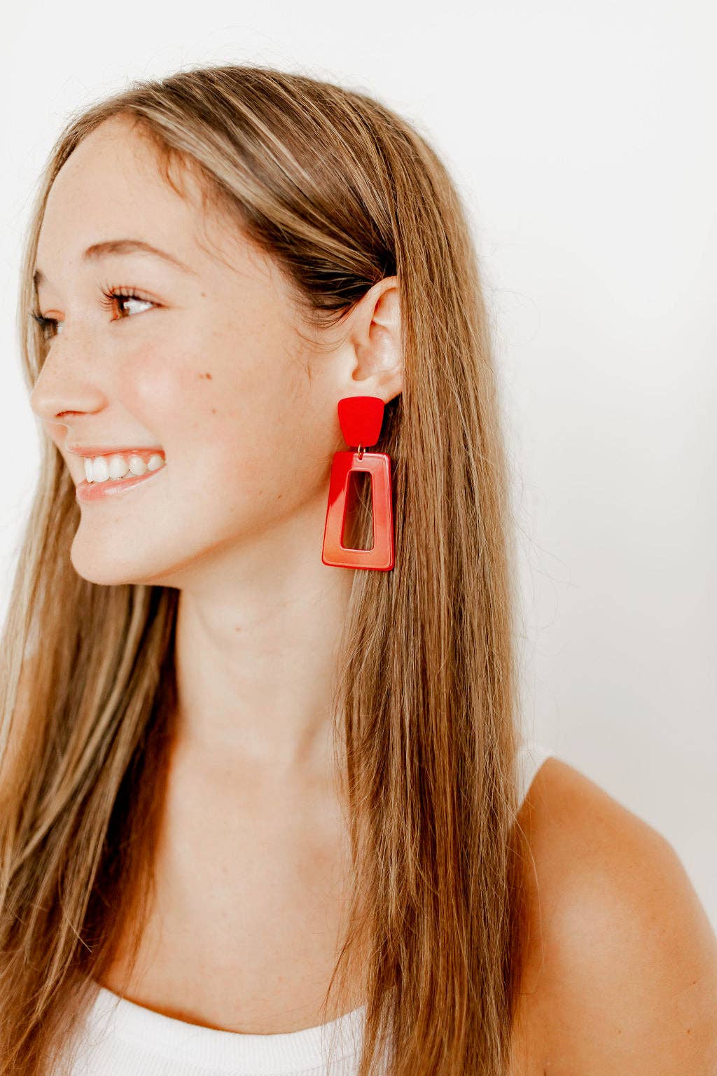 Kennedy Statement Earrings - True Red