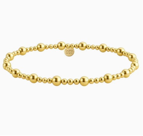 14k gold filled beaded bracelet, waterproof and hypoallergenic, stackable jewelry for women