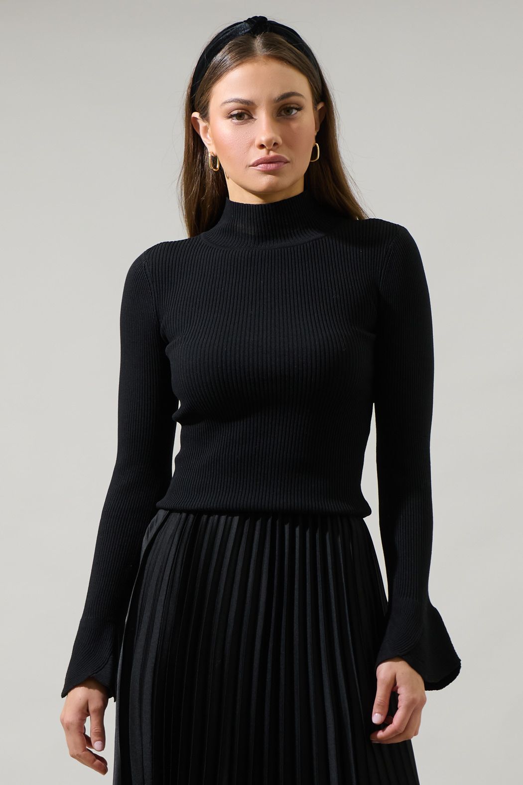Black Mock Neck Sweater