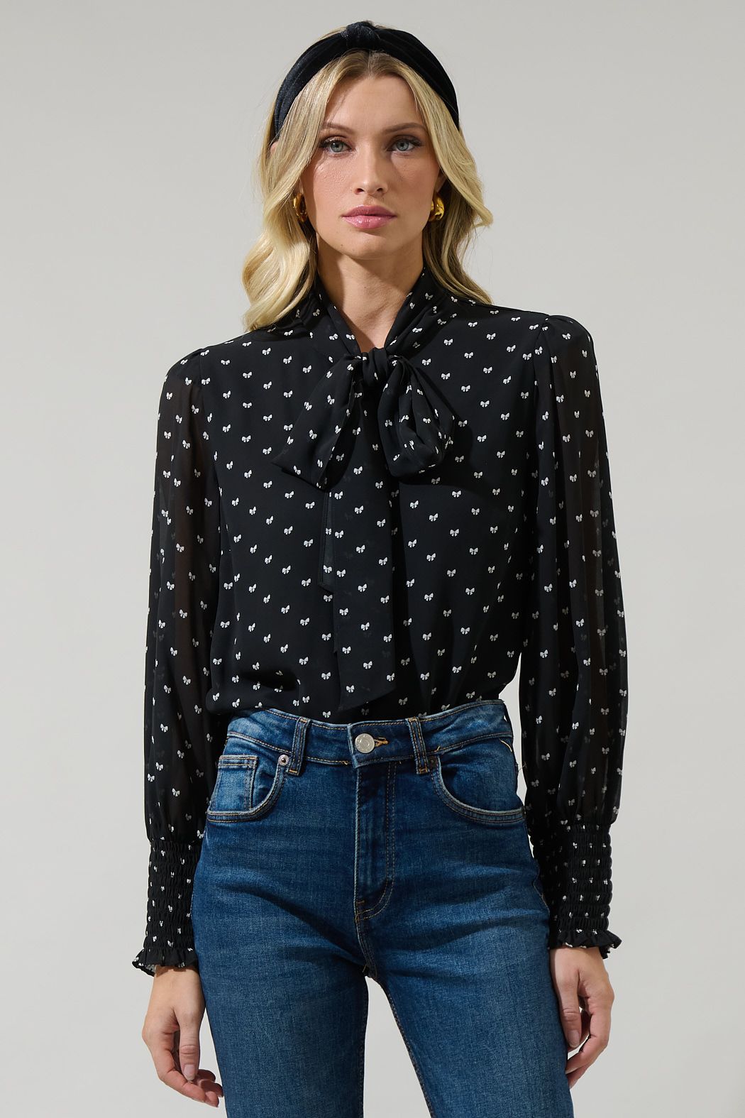 Rosaly Bow Long Sleeve Blouse