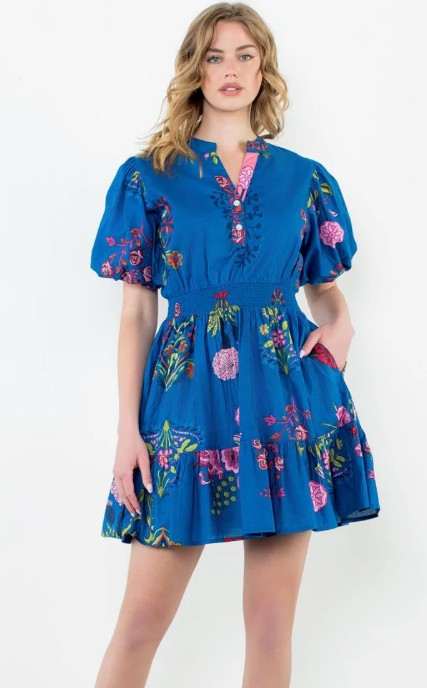 Fiona Dress in Blue