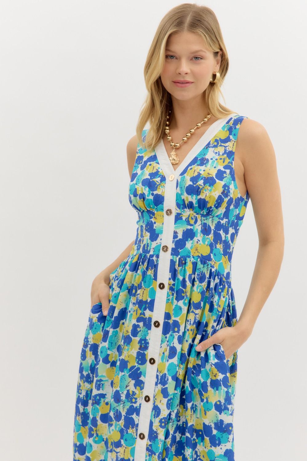 Capri Coast Button Midi