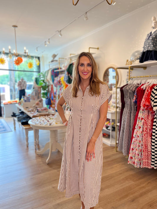 Brown Sugar Stripes Dress