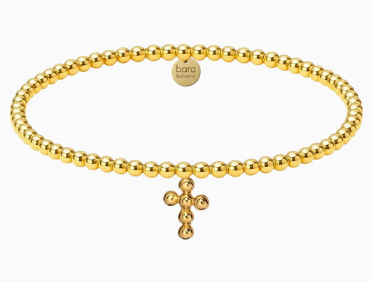  ​14k gold filled beaded bracelet, waterproof and hypoallergenic, stackable jewelry for women