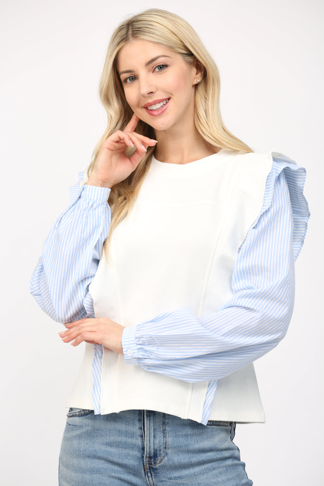 Charlotte Chic Ruffle Sleeve Blouse