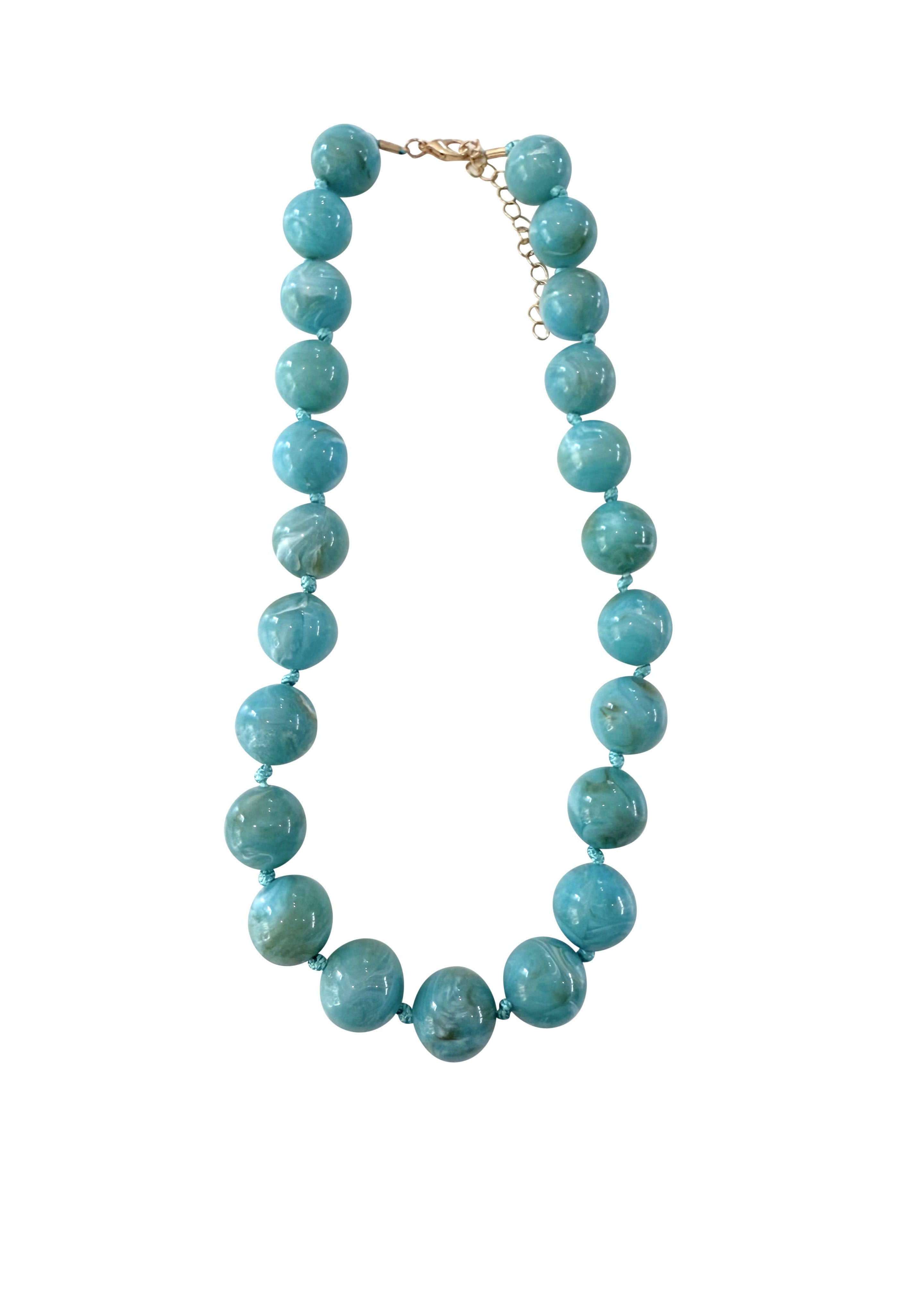 Turquoise chunky beaded necklace 