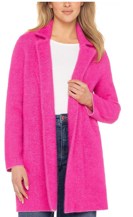 Long Sleeve Coatigan Raspberry