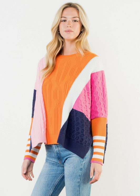 Colorblocked Knit Sweater